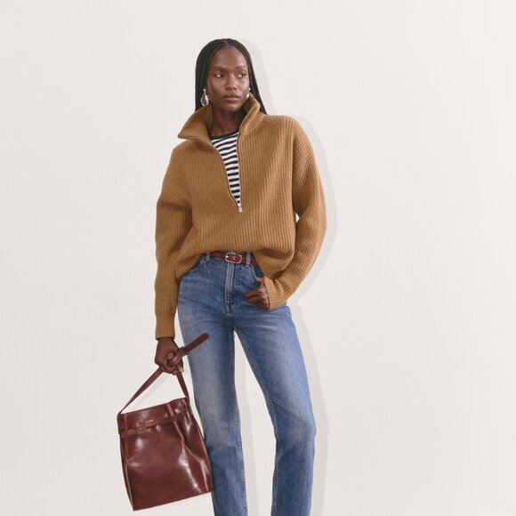 Everlane The Half-Zip Sweater in Luxe Marino - Picture 1 of 6